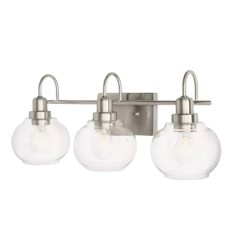 Home DecoratorsCollection Halyn 3-Light Vanity Fixture Brushed Nickel. New